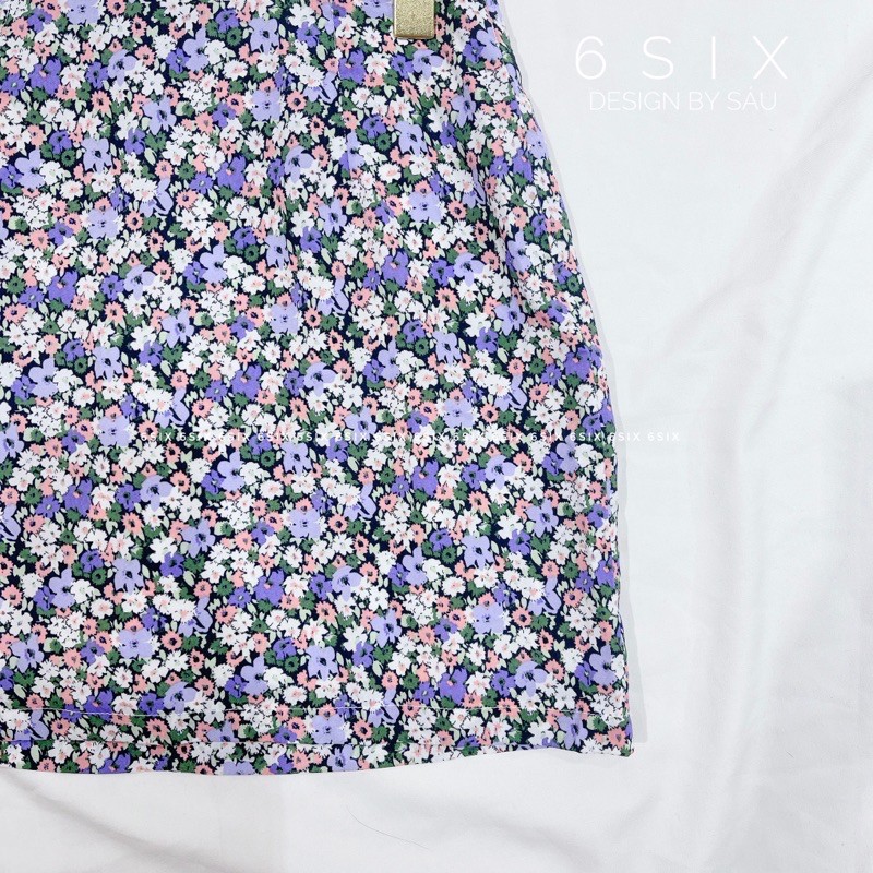 Chân váy hoa tím dáng A 6SIX closet | BigBuy360 - bigbuy360.vn