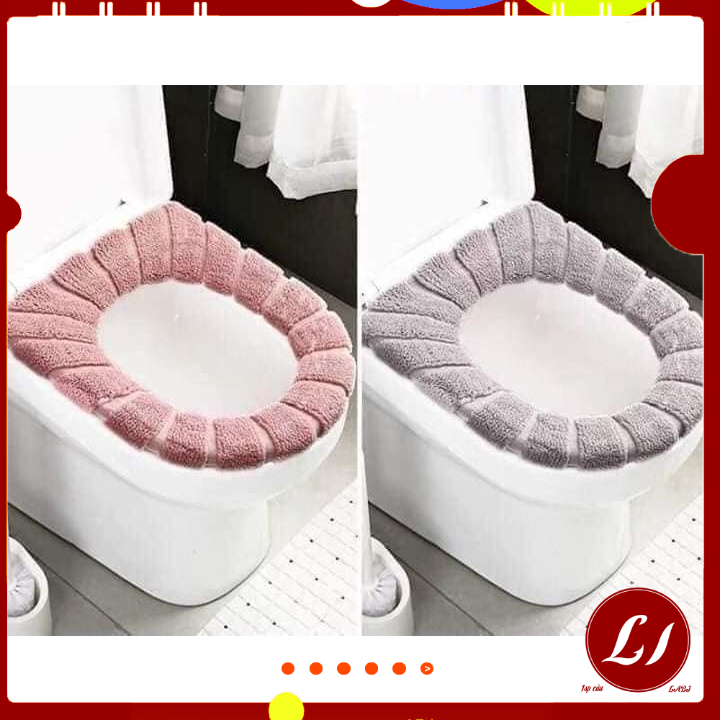 Miếng lót bồn cầu, toilet NỈ BÔNG TRÒN chống lạnh mùa đông - Labi