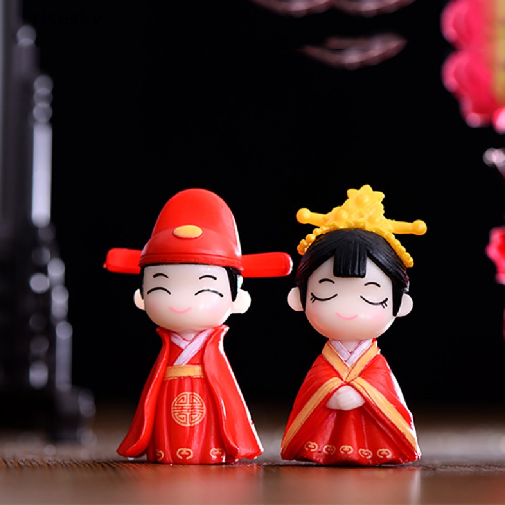 Mô Hình Cặp Đôi Búp Bê Tình Nhân Mini DIY Trang Trí Vườn Thu Nhỏ ♨Trên đó