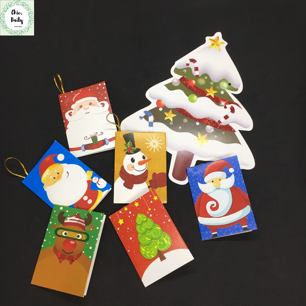 Thiệp Noel mini NHIỀU HÌNH siu xinh - Thiệp quà tặng giáng sinh đẹp - Thiệp in hình cute