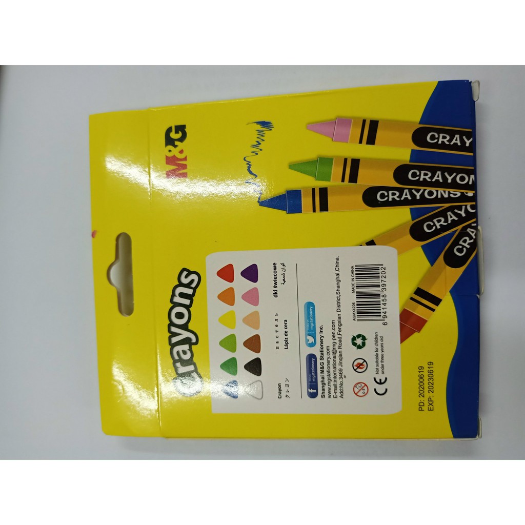 Sáp màu 12 màu M&amp;G Crayons AGMX4226