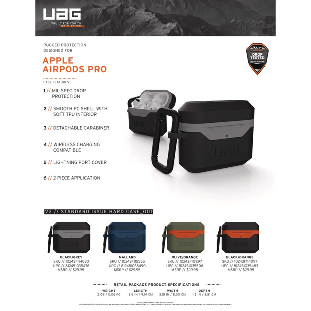 Ốp nhựa cứng UAG Hard Case V2 cho AirPods Pro