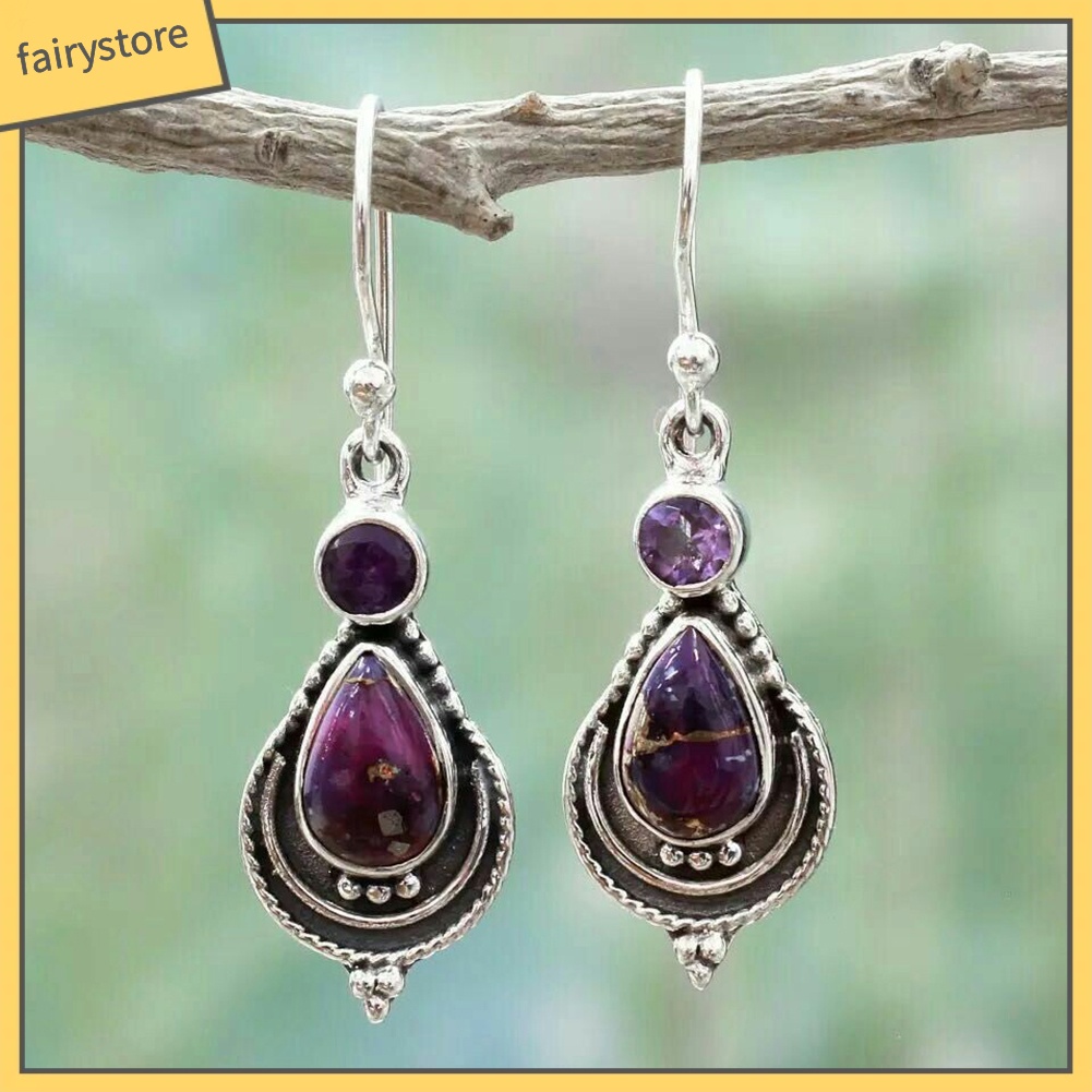 Khuyên Tai Đính Đá Nhân Tạo Phong Cách Cổ Điển Dành Cho Nữ