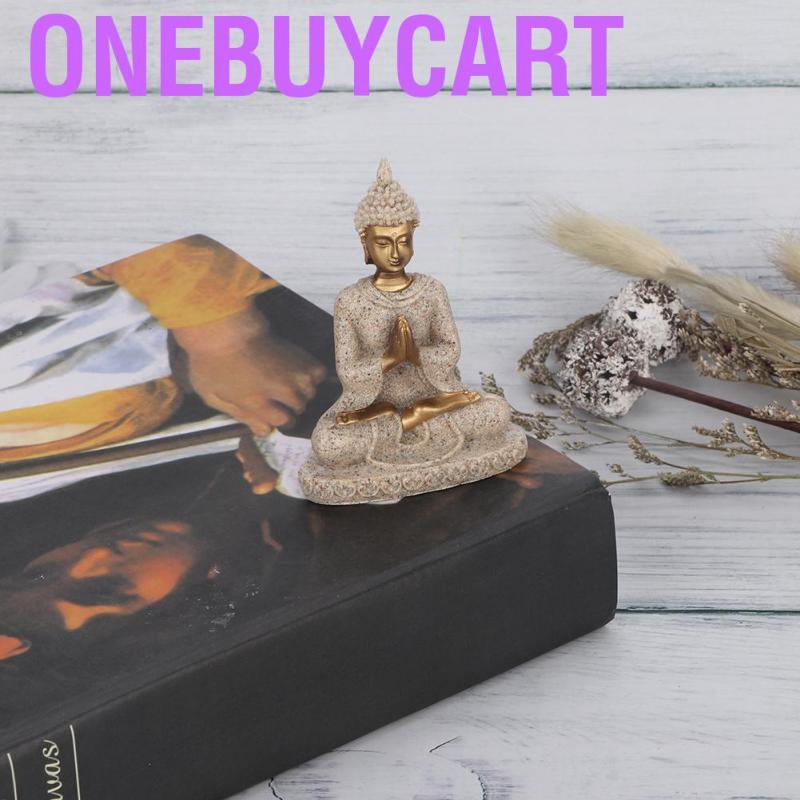 Onebuycart Buddha Statue Small Gold Meditate Sitting Carving Figurine Craft Sculpture for Home Office Decoration Table O