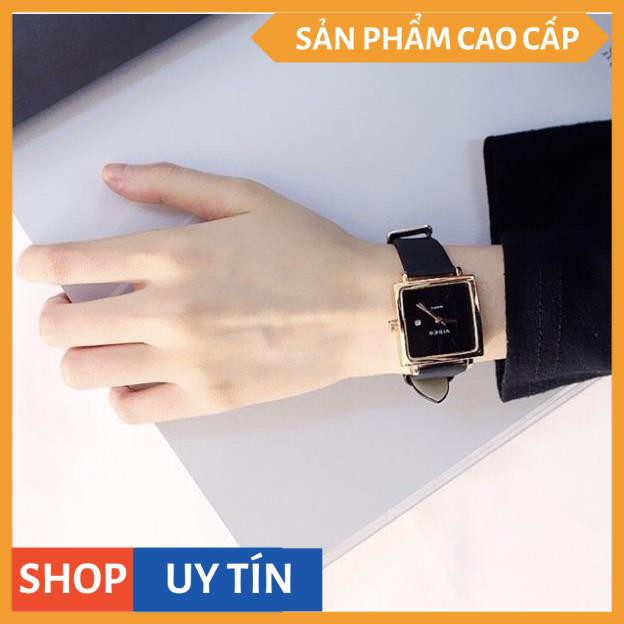 ĐỒNG HỒ NỮ VISER DÂY DA MẶT VUÔNG THỜI TRANG CỰC ĐẸP 2019 [HÀNG CAO CẤP]