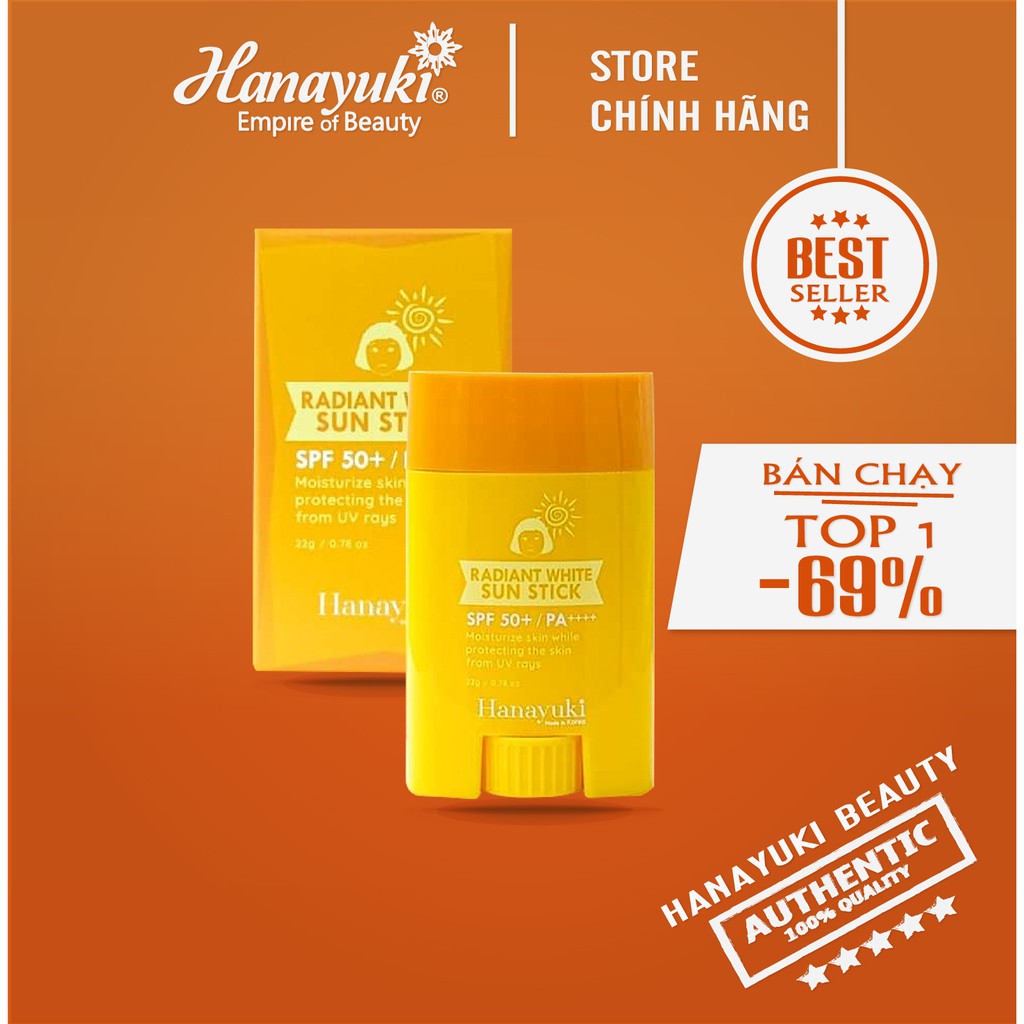 Kem chống nắng dạng thỏi trắng da Hanayuki Radiant White Sun Stick Korea SPF 50++++ Chính hãng 100% | BigBuy360 - bigbuy360.vn