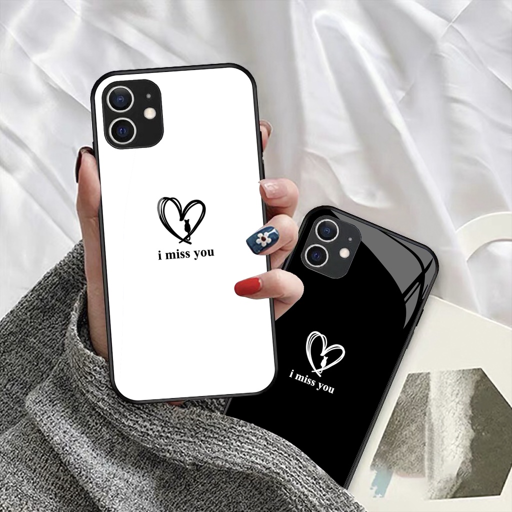 Ốp lưng iphone kính cặp đôi Mèo Tim case 14plus 14 pro max 13 12 promax 11 mini 6 6s 7 8 plus x xr xs Se