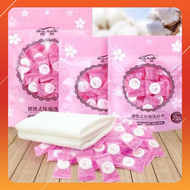 [Ebest] 1 Khăn Giấy Dạng Nén Hình Viên Kẹo Nhỏ Gọn