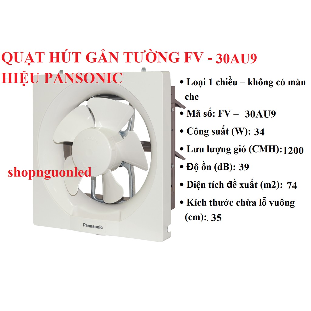 Quạt hút âm tường Panasonic (NÊN MUA) FV-20AU9/ FV- 25AU9/ FV-30AU9, hay còn gọi là quạt hút thông gió.