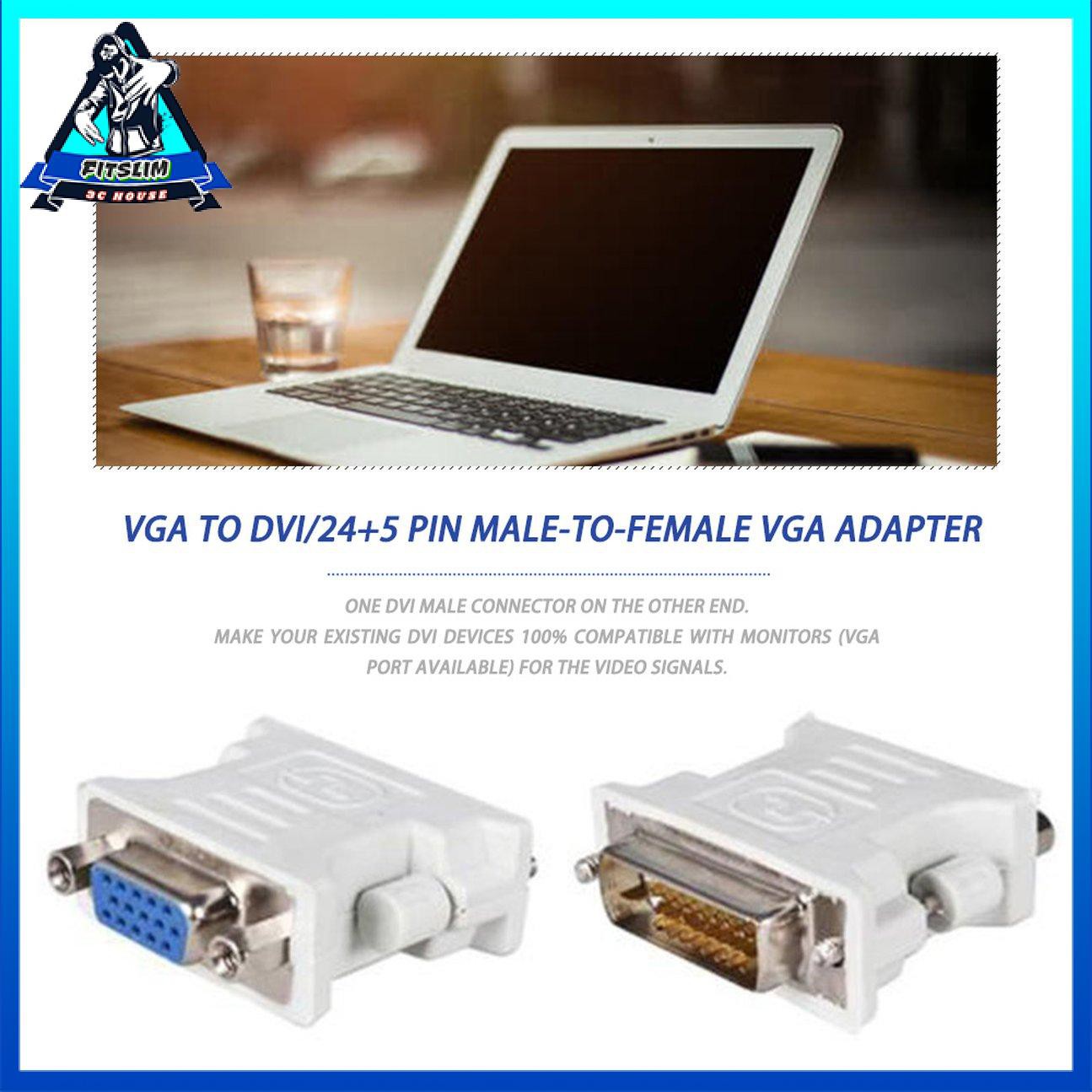 Bộ chuyển đổi VGA sang DVI D / 24 + 5 chân Nam sang VGA Bộ chuyển đổi ổ cắm nữ