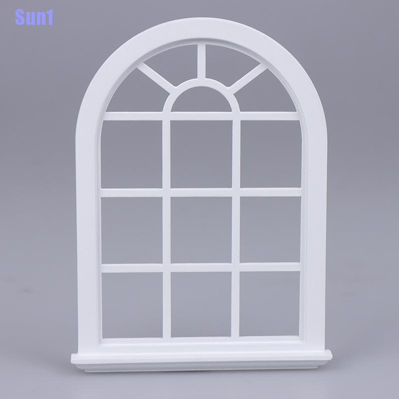 Cửa Sổ Gỗ Màu Trắng Tỉ Lệ 1: 12 Trang Trí Nhà Búp Bê