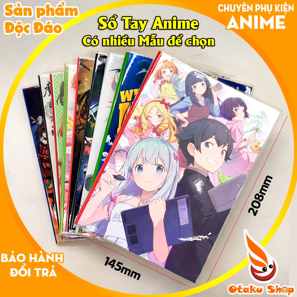 Sổ tay Anime Ero manga + kobayashi dragon Maid khổ A5 bìa in hình hoạt hình xinh xắn giấy dày có kẻ sọc 120 trang