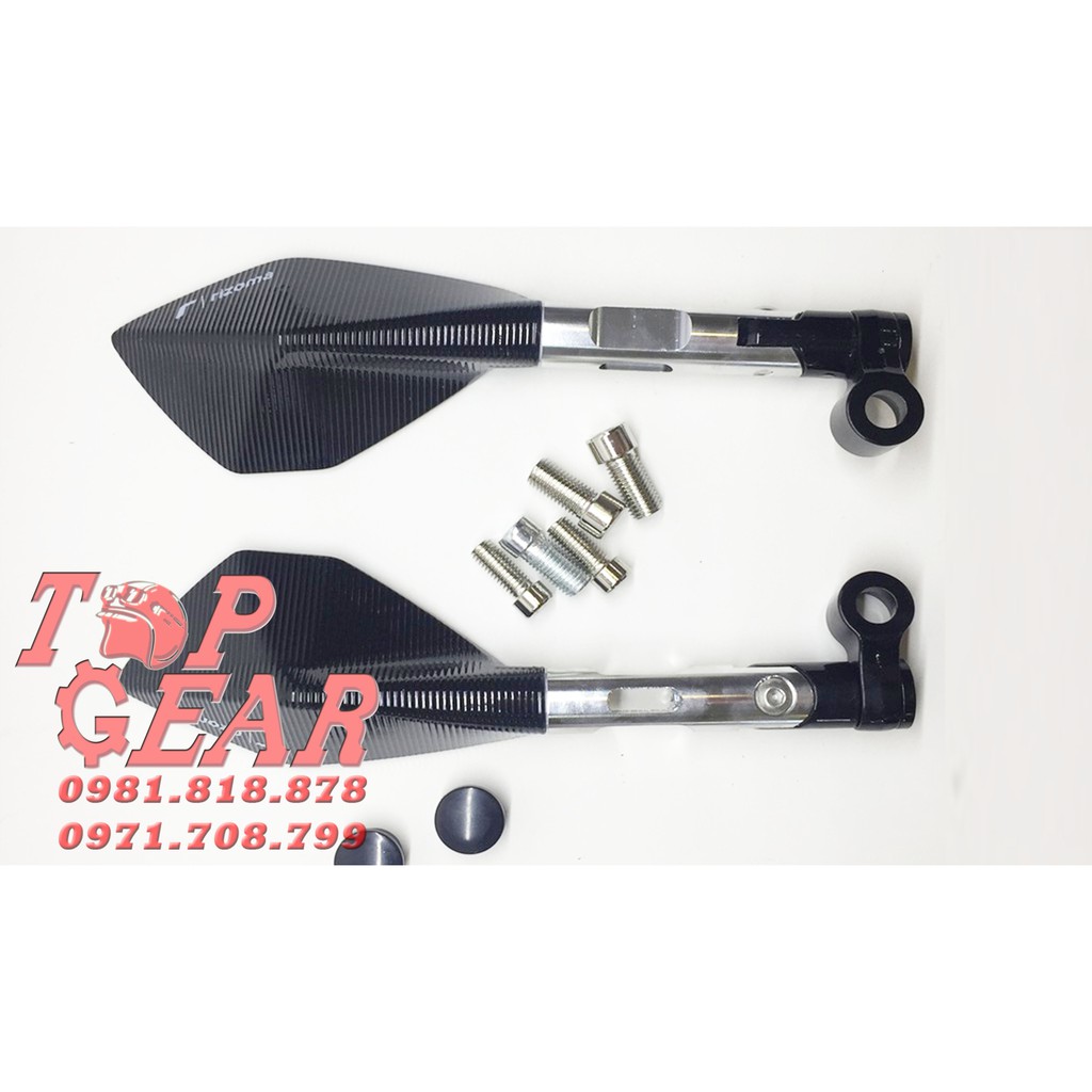 COMBO: 01 Gương 5 Cạnh Trái xoay 360 + 01 Ốc Chân Gương Bên Phải <TOPGEAR>