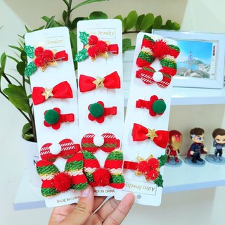 Kẹp giáng sinh cho bé 1 set 5 kẹp