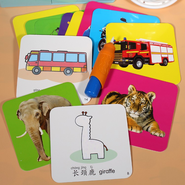 Thẻ Tô Sắc Màu Cho Bé Tập Tô Tranh Tăng Khả Năng Sáng Tạo Từ 0-5 Tuổi Gồm 40 Thẻ Và 1 Bút