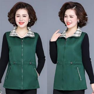 Áo khoác gile nữ trung niên thời trang thu đông ( sẵn xanh