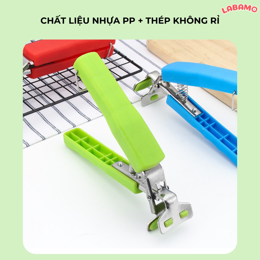 Kẹp gắp đồ nóng thức ăn bát đĩa chống nóng bằng inox cán nhựa LABAMO DC01