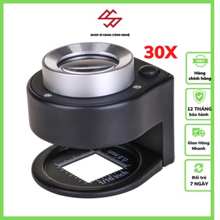 Kính Lúp Cầm Tay 🔎FREESHIP🔎 Kính lúp 30X - Kính Lúp Có Đèn K2106 ( Có Thước Đo )
