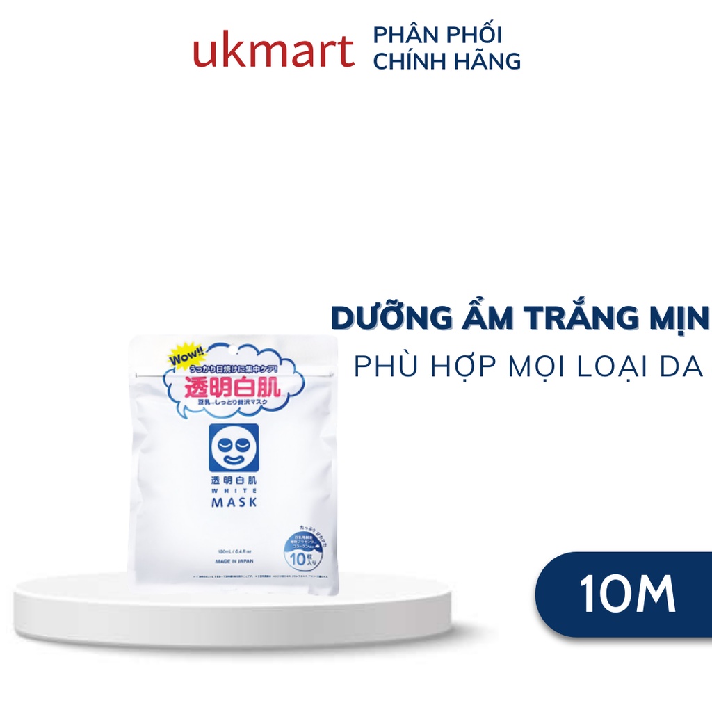 Mặt Nạ Dưỡng Trắng Transparent White Mask (180 ml/10 miếng)