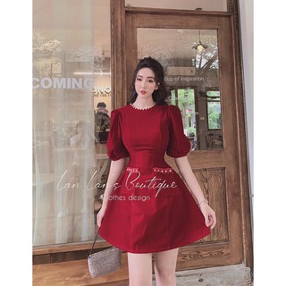 ĐẦM NHUNG SANG TRỌNG THỜI THƯỢNG đầm đính hạt thời trang