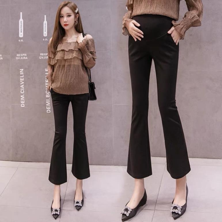 Quần Bầu Ống Loe- Quần bầu công sở phong cách hàn quốc tôn dáng cho người mang bầu -791