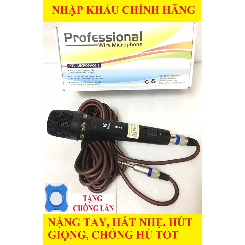 Micro Có Dây CAM 88 Dòng Karaoke Chuyên Nghiệp Cao Cấp Nhất 2021 ,Cam Kết Chính Hãng.Hút Giọng, Hát Nhẹ, Chống Hú