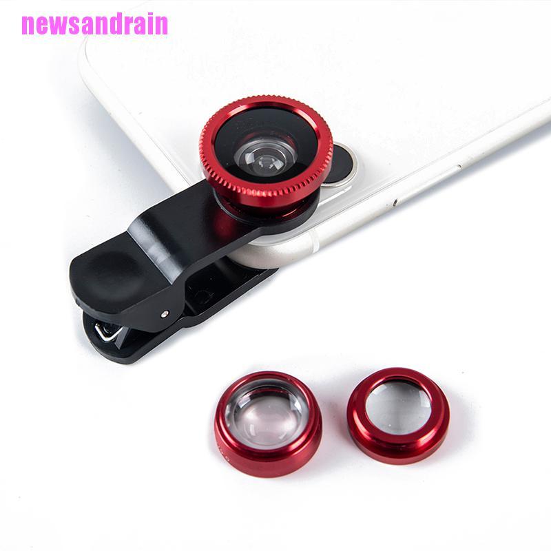 [cool]3-In-1 Wide Angle Macro Fisheye Lens Camera Kits Mobile Phone Fish Eye Lenses