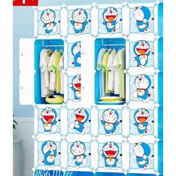 TỦ NHỰA LẮP GHÉP ĐỂ QUẦN ÁO 20 Ô SIZE LỚN SÂU 47 cm GỒM 11 NGĂN XẾP VÀ 3 Ô TREO ĐỒ