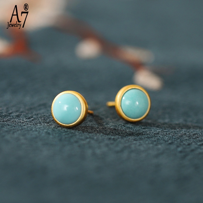 Bông Tai Mạ Bạc 925 Hình Quả Trứng Khảm Đá Mã Não Đỏ A7