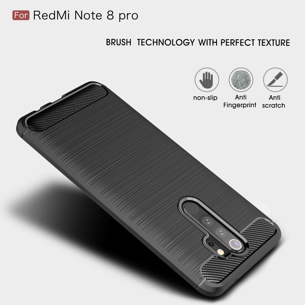 Ốp lưng chống sốc vân kim loại cho Xiaomi Redmi Note 8 Pro hiệu Likgus (bảo vệ toàn diện, siêu mềm mịn) - chính hãng