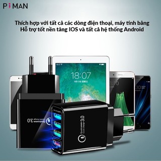 Củ sạc siêu nhanh 4 cổng USB hỗ trợ Quick Charge QC 3.0