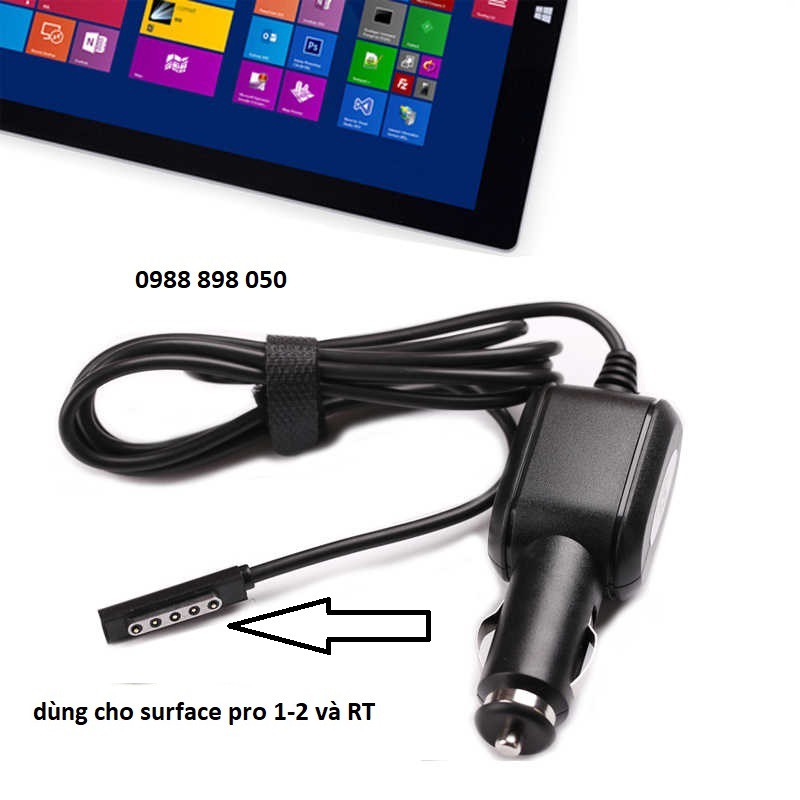 [Mã ELFLASH5 giảm 20K đơn 50K] Tẩu sạc máy tính surface rt pro 1-2 trên oto