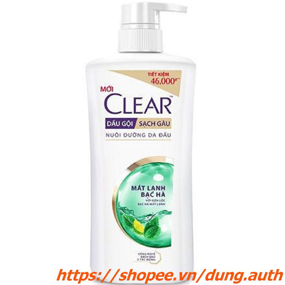 Dầu Gội 650g Clear Mát Lạnh Bạc Hà Chính Hãng