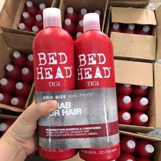 Cặp Dầu Gội TiGi Đỏ 1500ML [Phục Hồi Tóc Hư Tổn]