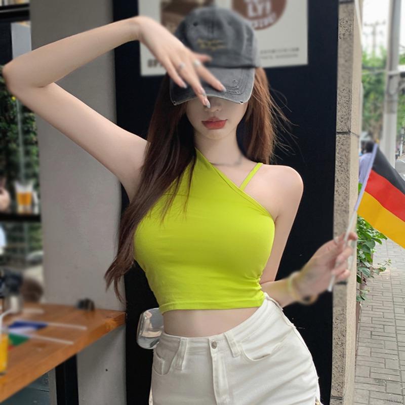 Áo Hai Dây Dáng Ngắn Phong Cách Hàn Quốc Thời Trang Mùa Hè Cho Nữ