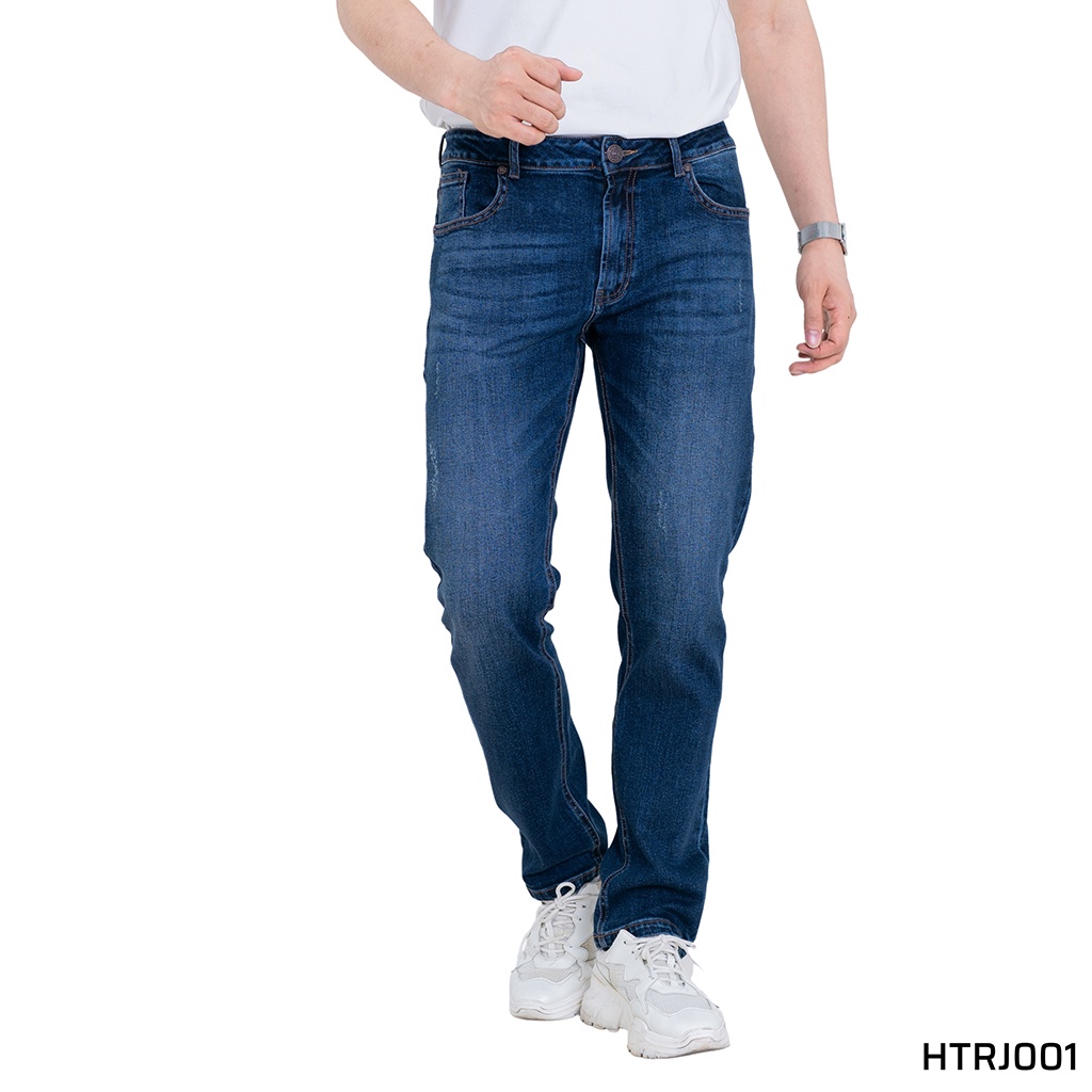 [Mã SRBACK010912 hoàn 20K xu đơn 50K] Quần jean nam H90 dáng slimfit màu xanh đậm chất bò co giãn HTRJ001 | BigBuy360 - bigbuy360.vn