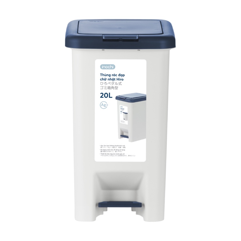 Thùng rác đạp chữ nhật Hiro 20L