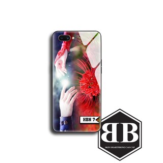 Ốp lưng kính cường lực hoa bỉ ngạn huyền bí cho Oppo A83 A1 / A71 / Neo 7 A33 / Neo 9 A37 / F7 Youth A3