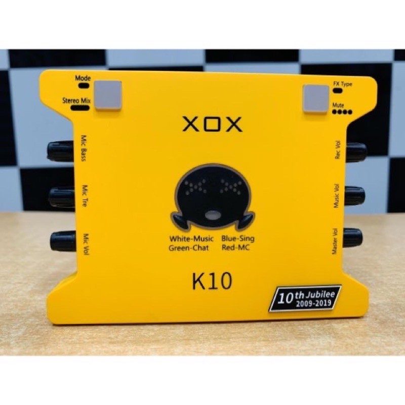 Bộ suondcard Xox k10 2020 và micro isk at100 loại 1 chính hãng có tem mã vạch chân kẹp màng lọc âm