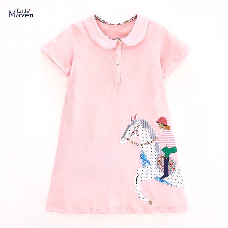 Váy bé gái Little Maven váy thun cotton chất đẹp