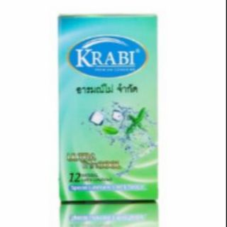 Bao cao su Krabi siêu mỏng hương bạc hà - Ultrathin Cool - Hộp 12bcs