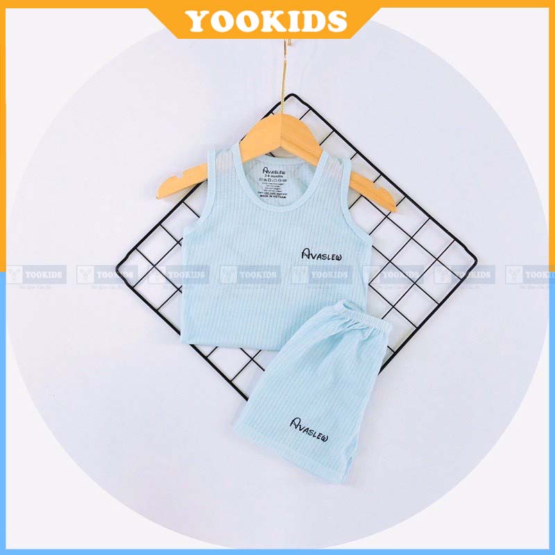 Bộ ba lỗ cho bé trai bé gái YOOKIDS chất cotton sợi tre nhẹ mát thút mồ hôi cực tốt cho bé 1 2 3 4 tuổi