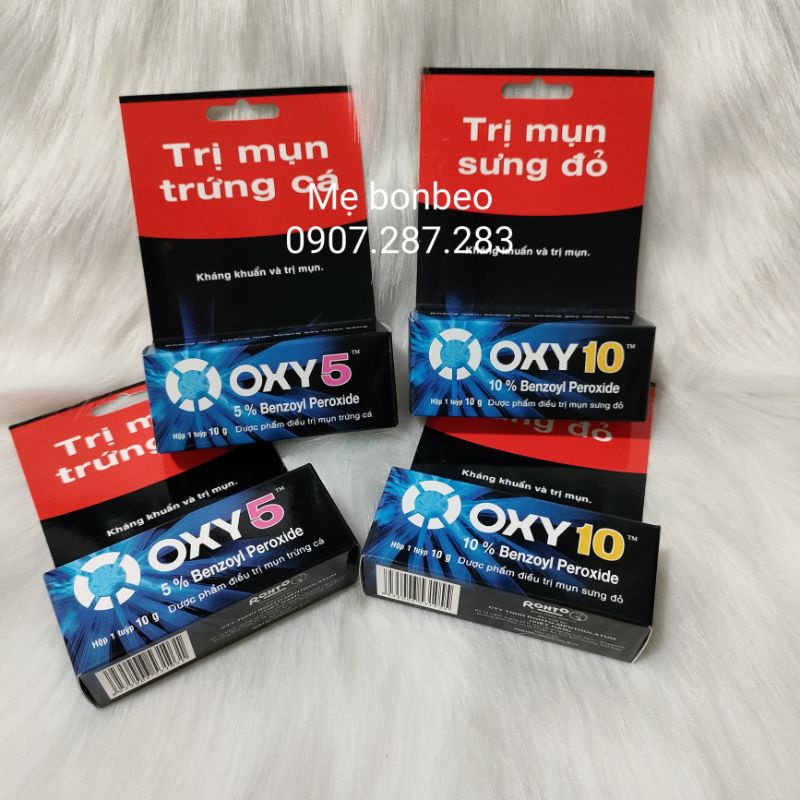 OXY 10 - Oxy 5- kem bôi mụn bọc và mụn trứng cá 10g