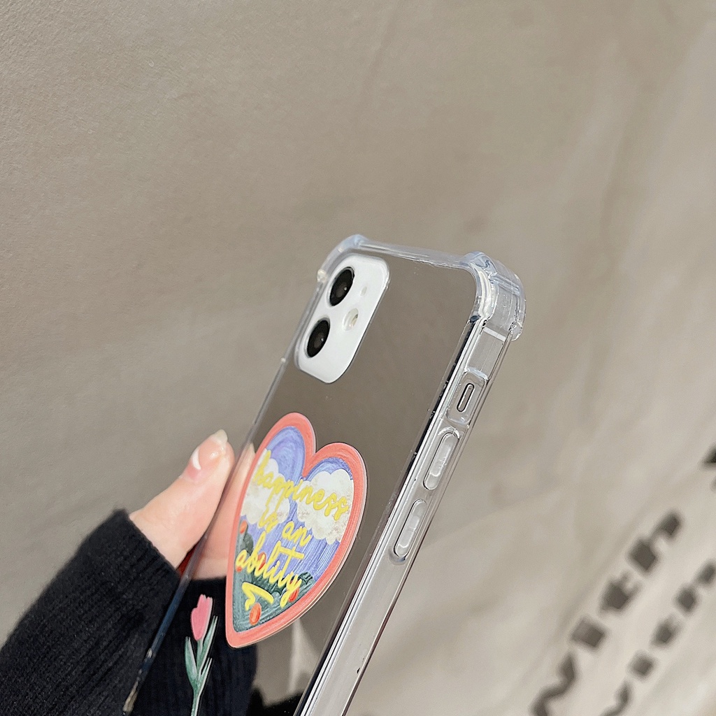 Ốp lưng iphone ốp Điện Thoại Mềm Gắn Gương Hình Trái Tim Hoạt Hình Cho iPhone 12 11 6/6plus/6s/6splus/7/7plus/8/8plus/x/xr/xs/11/12/Pro