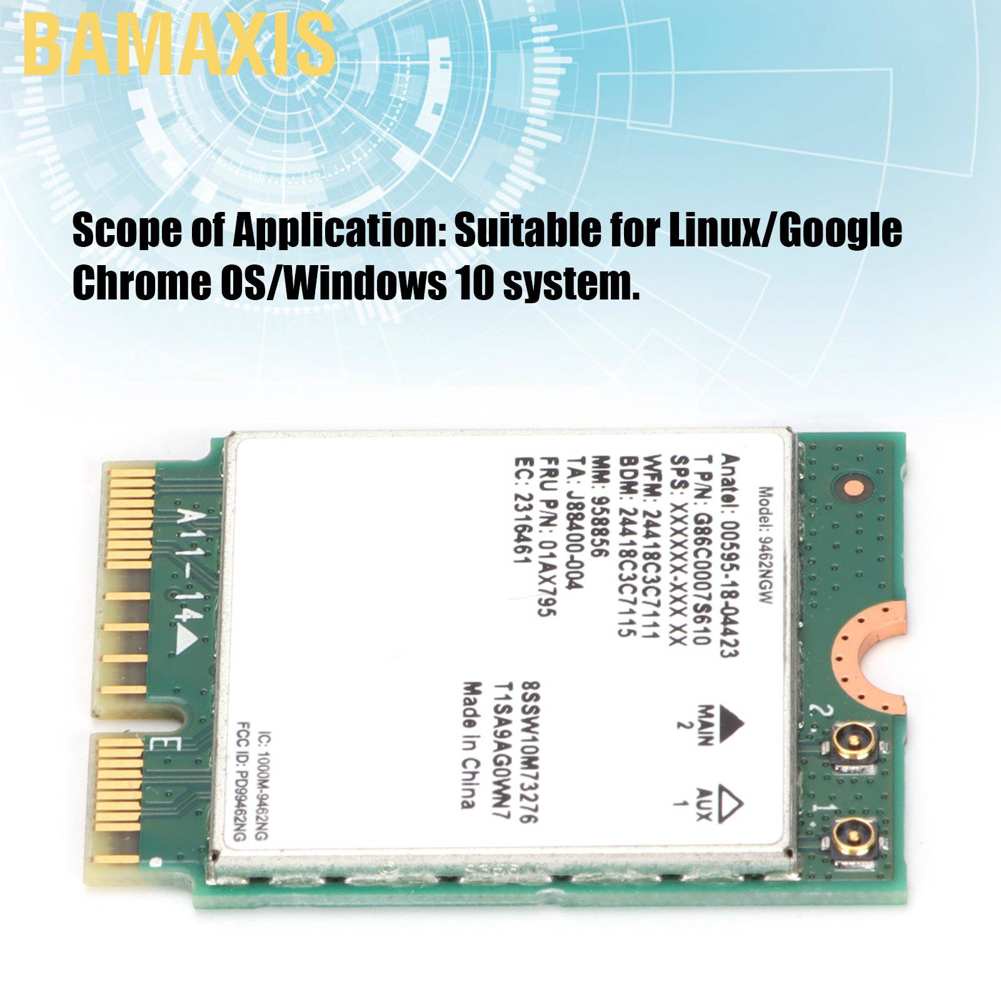 Card Wifi Bamaxis 2.4 / 5g M.2 / Ngff Cho Linux / Google Chrome Os / Windows 10