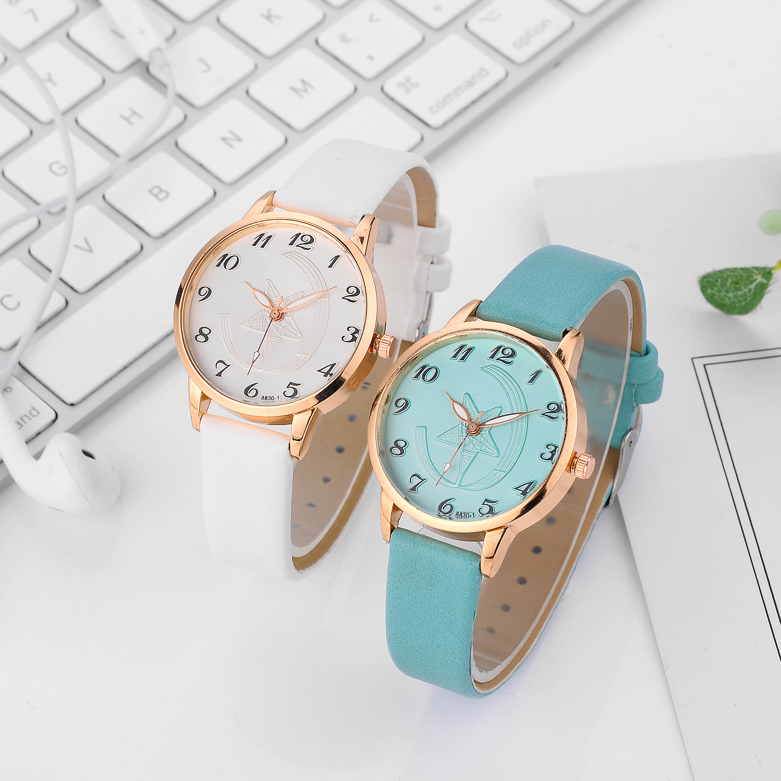 Đồng Hồ Quartz Nữ Dây Da Mặt Ngôi Sao Phong Cách Hàn Quốc | BigBuy360 - bigbuy360.vn