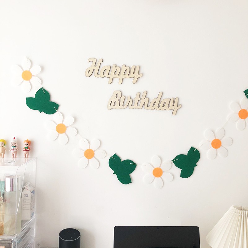 Dây Cờ Treo Trang Trí Tiệc Hình Hoa Cúc Xinh Xắn