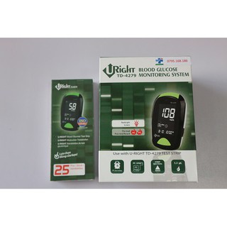 Máy đo đường huyết Uright TD-4279 tặng 50 que thử đường huyết và 50 kim chích máu