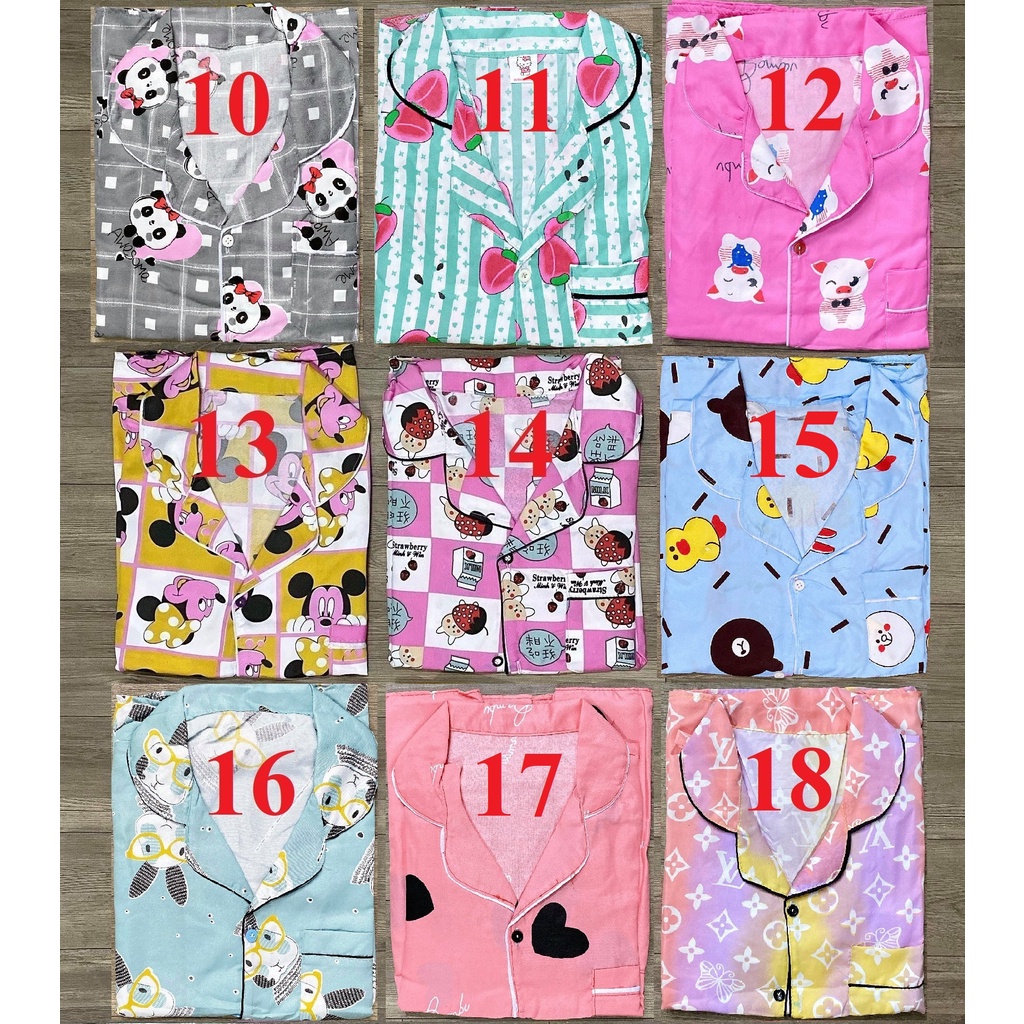 Đồ bộ pijama tay ngắn quần dài Kate freesize<60kg | BigBuy360 - bigbuy360.vn