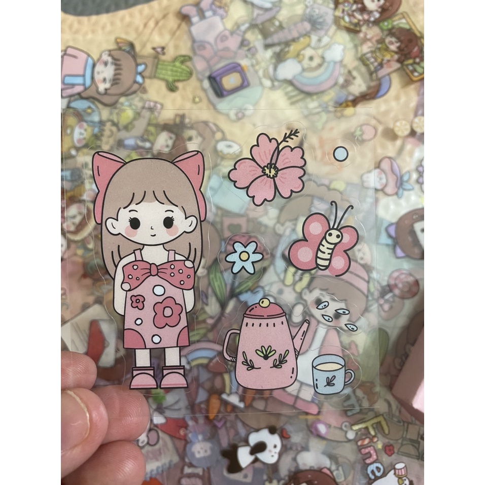 combo 5 sticker bóc dán thông minh cho bé khám phá, sticker dán cốc điện thoại sổ máy tính.... rất dễ thương